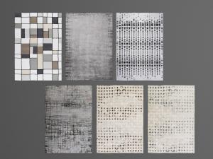 现代做旧抽象图案的长方形地毯3d模型 现代做旧抽象图案的长方形地毯