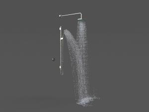 固定墙面的花洒淋浴头