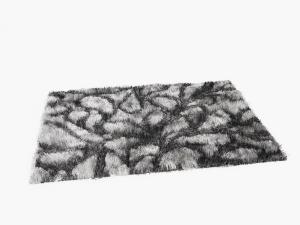 灰白色块图案的毛绒方形地毯3d模型 灰白色块图案的毛绒方形地毯