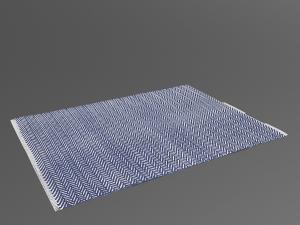 现代蓝色斜纹长方形地毯3d模型 现代蓝色斜纹长方形地毯