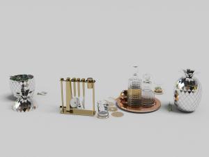 菱形镜面收纳罐、披萨刀等厨房用具