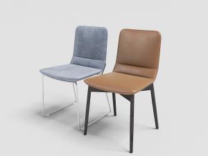 现代皮革、绒布简约餐椅