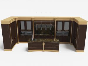 欧式嵌入家电的高柜橱柜