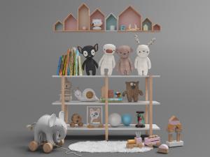 北欧开放式儿童玩具收纳架