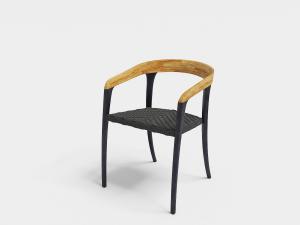 新中式编织透气坐垫、实木扶手座椅