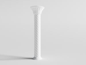 带有螺旋花纹的白色罗马柱子