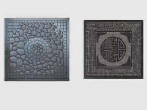 中式元素图案的方形户外地板砖