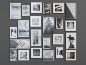 现代抽象几何图案的照片墙