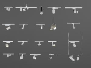 现代可转头的筒灯、射灯和轨道灯