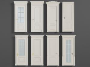 简欧带有玻璃窗的平开门