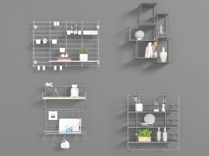 现代不锈钢墙面收纳架