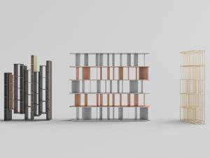 现代不规则开放式多层书架