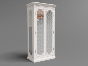 简欧白色装饰圆环镜面柜门的衣柜