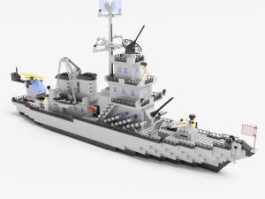 乐高积木拼接战舰儿童玩具