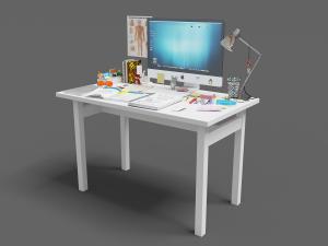 现代白色学生书桌3d模型 现代白色学生书桌