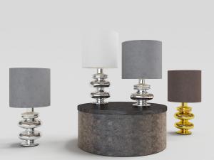 现代圆柱形灯罩串珠灯柱的台灯