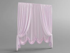 现代粉红色轻盈薄透窗纱窗帘