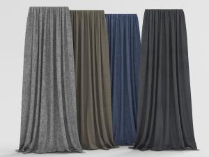 下摆散开顶部紧密褶皱的窗帘