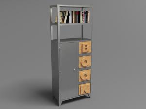 工业风带有立体字母的书柜