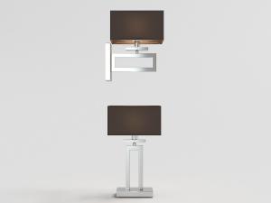 新中式镂空长方体灯柱的台灯、壁灯