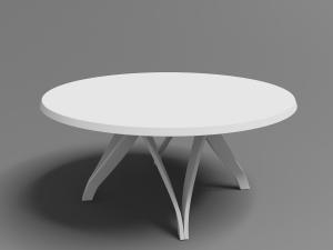 现代白色圆形单层茶几3d模型 现代白色圆形单层茶几