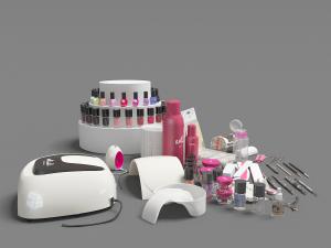 美甲店修护指甲的指甲油化妆品、美甲工具