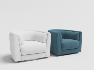 现代软包布艺单人沙发3d模型 现代软包布艺单人沙发