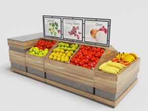 水果店超市木质陈列展示货架