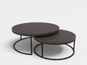 现代圆形可套叠金属茶几3d模型 现代圆形可套叠金属茶几