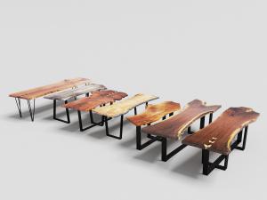 不同造型的原始实木餐桌