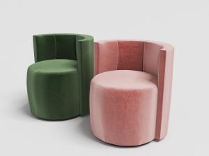 现代类似坐墩的圆背单人沙发3d模型 现代类似坐墩的圆背单人沙发