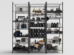 北欧厨房金属置物架、厨具餐具收纳架