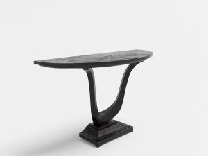 欧式半圆形黑色案几