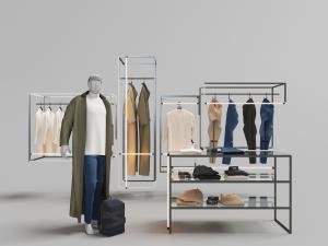 服装店衣服箱包金属收纳展示货架