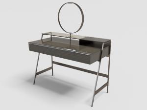 带有圆形镜面的梳妆台