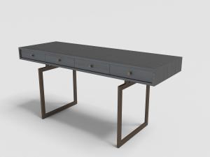 现代灰色方形金属支架带有抽屉的装饰柜