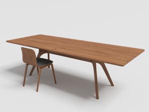 北欧长方形多人实木餐桌、实木餐椅