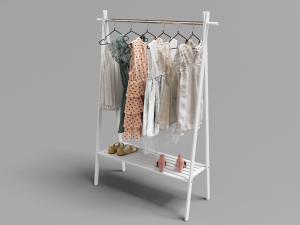 现代玄关简易带有鞋架的衣物收纳架