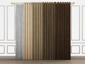 简欧金色窗帘杆渐变色窗帘