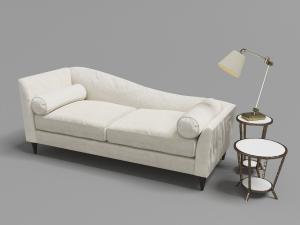 简欧白色带有圆枕的美人榻