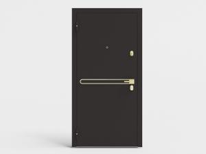 现代简约搭配金色拉手的黑色平开门