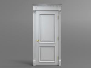 欧式白色带罗马门柱的卧室平开门