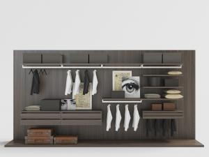 深实木更衣室衣帽收纳架