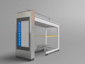 现代户外公交站站台、候车厅