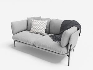 北欧浅灰色轻奢双人沙发