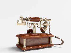 老式复古带话筒听筒的手摇座机电话