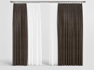 北欧简约黑白窗帘杆窗帘