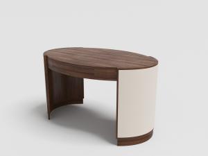 现代实木椭圆形书桌3d模型 现代实木椭圆形书桌