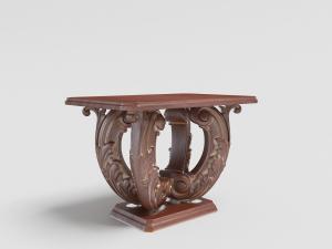 欧式实木雕花支架长方形茶几、边几3d模型 欧式实木雕花支架长方形茶几、边几