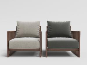 新中式实木镂空支撑的单人沙发3d模型 新中式实木镂空支撑的单人沙发